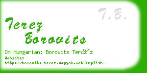 terez borovits business card